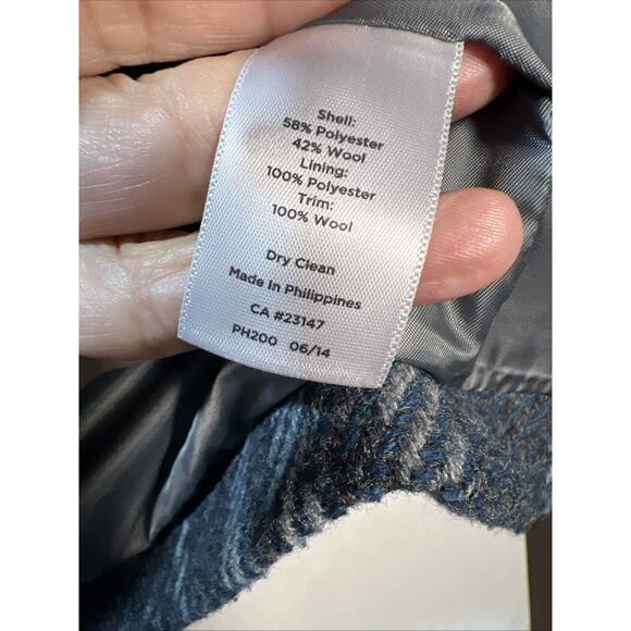 Talbots Wool Polyester Blue Plaid Jacket Coat Blazer Plus Size 18W Lined 18 - Picture 6 of 9